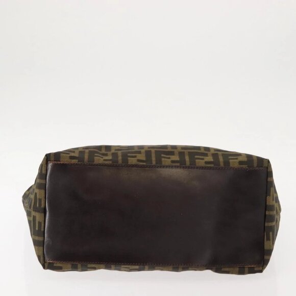 FENDI Zucca Canvas Tote Bag Black Brown Auth 150031 - Picture 7 of 16